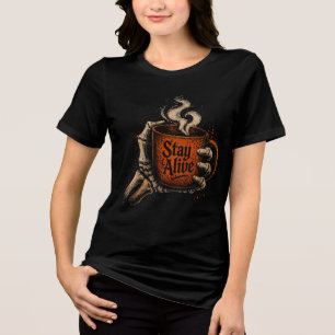 Camiseta de Halloween Skeleton Coffee, Fique Vivo