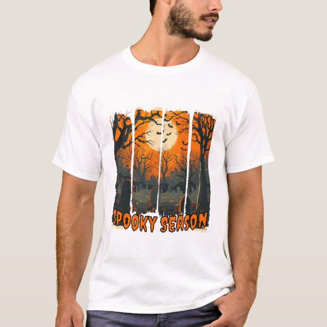 Camiseta de Halloween Spooky Season Cementerio (Frente)