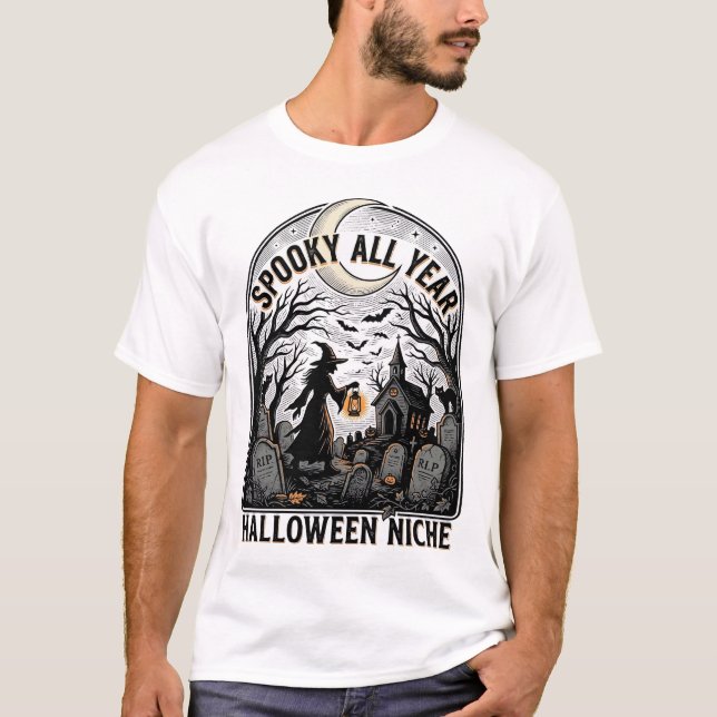 Camiseta de Halloween Todos os Dias Design Assusta (Frente)