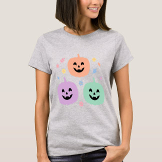 Camiseta de Halloween Trio de Abóbora Pastel Fofa