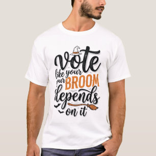 Camiseta de Halloween Vote Como Se Sua Vassoura De