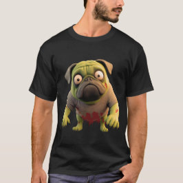 Camiseta de Halloween Zombie Pug 3D Pop