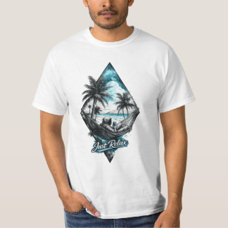 Camiseta de Hammock de Praia Tropical Just Relax –
