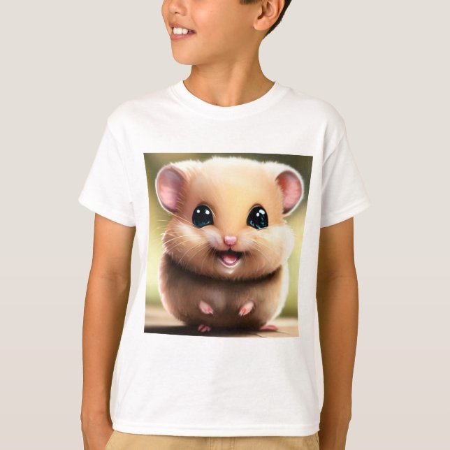 Camiseta de Hamster Bonito - Camisas Animais Bonit (Frente)