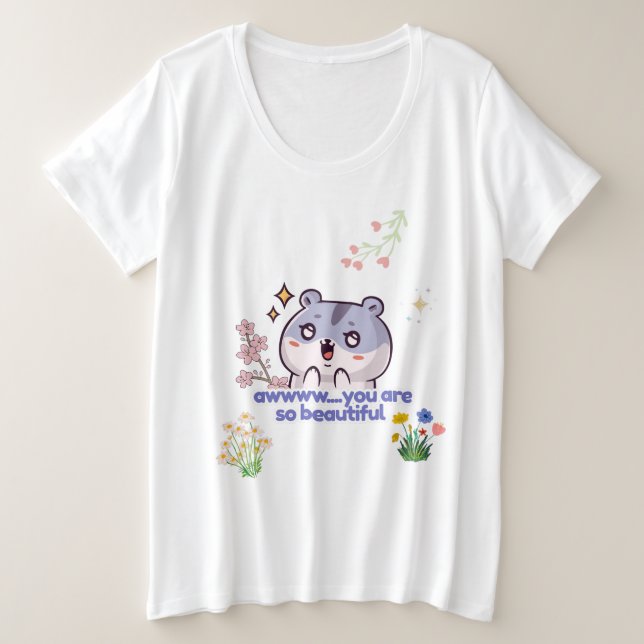 Camiseta de hamster estética fofa  (Frente do Design)