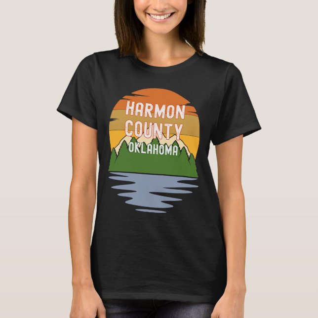 Camiseta De Harmon County Oklahoma Vintage Sunset (Frente)