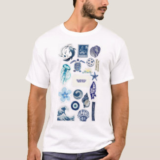 Camiseta de Hombre con Estampado Marino Minimalist