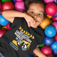 Camiseta de Homem da Construção Menino de 5 Anos d