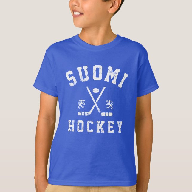 Camiseta de hóquei no gelo da Finlândia (Frente)