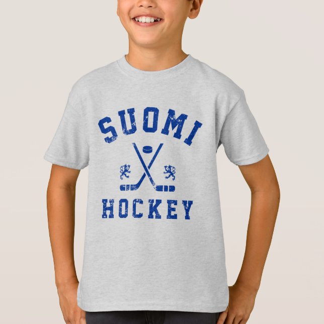 Camiseta de hóquei no gelo da Finlândia (Frente)
