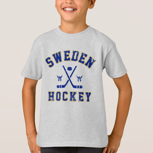 Camiseta de Hóquei no Gelo da Suécia (Frente)