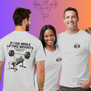 Camiseta de Humor Conjunto de Academia de Levantam