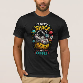 Camiseta de Humor Espacial para Amantes de Café As