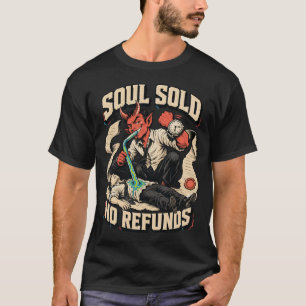 Camiseta de Humor Negro do Diabo - Alma Vendida Se