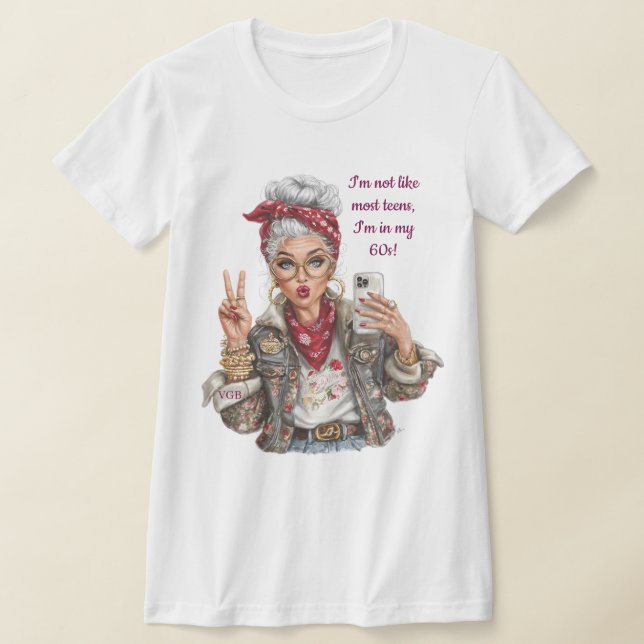 Camiseta de humor para mulher mais velha, personal (Postura )
