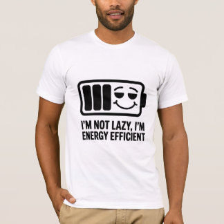 Camiseta de Humor Preguiçoso Eficiente em Energia