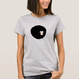 Camiseta de ilustração de desenho de ovelha negra