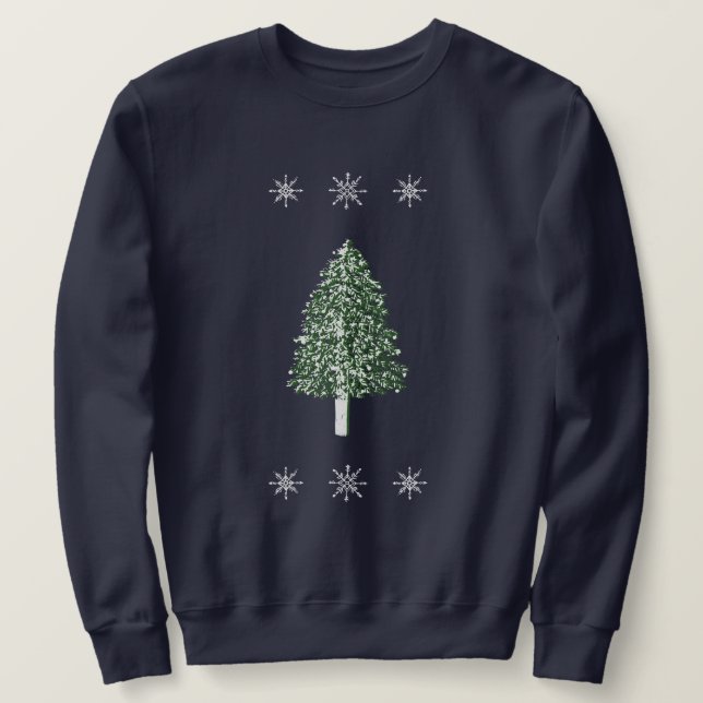 Camiseta de ilustração de flocos de neve da árvore (Frente do Design)