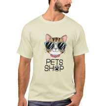 Camiseta de ilustração de gato de animais de estim