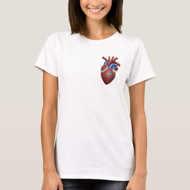 Camiseta de Ilustração do Coração Anatômico (Frente)