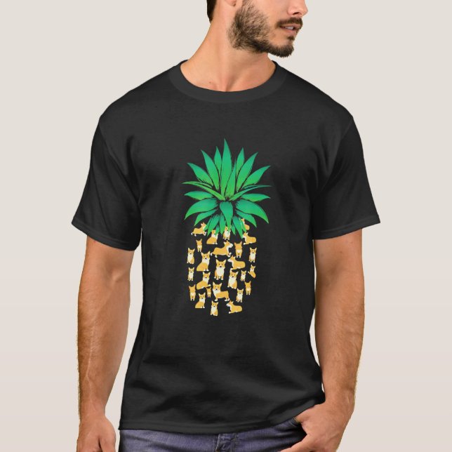 Camiseta de ilustração engraçada de corgis e abaca (Frente)