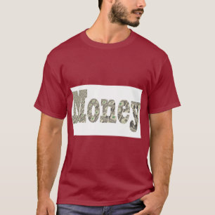 Camiseta de Impressão de Dinheiro em Negrito para
