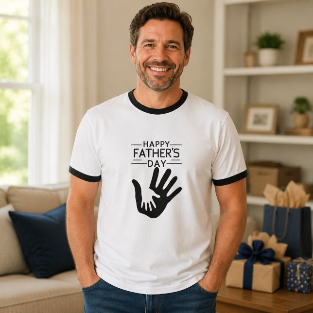 Camiseta de Impressão de Mão do Dia dos Pais Feliz (Criador carregado)