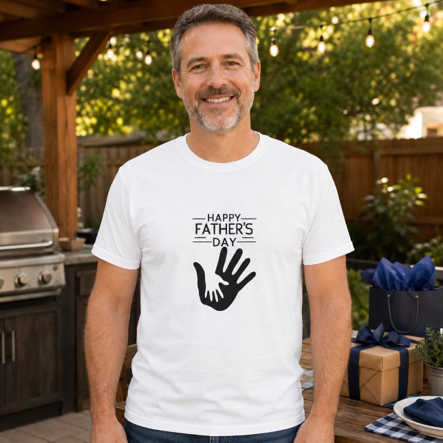 Camiseta de Impressão de Mão do Dia dos Pais Feliz (Criador carregado)