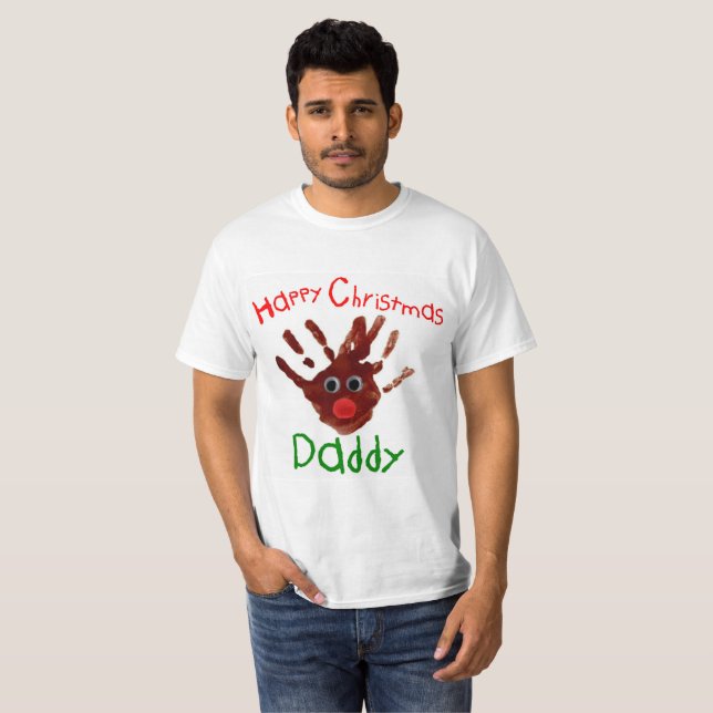 Camiseta de impressão de Natal para criança Rudolp (Frente Completa)