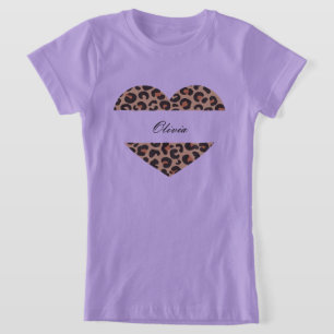 camiseta de impressão leopardo personalizada e bon