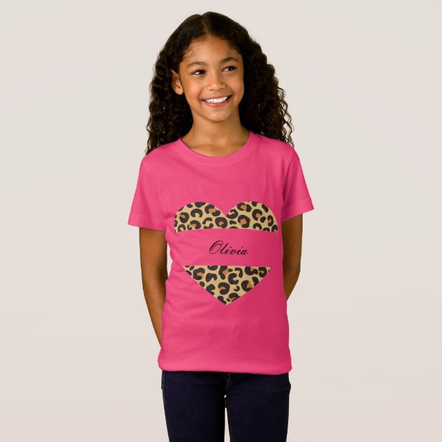 camiseta de impressão leopardo personalizada e bon (Frente Completa)