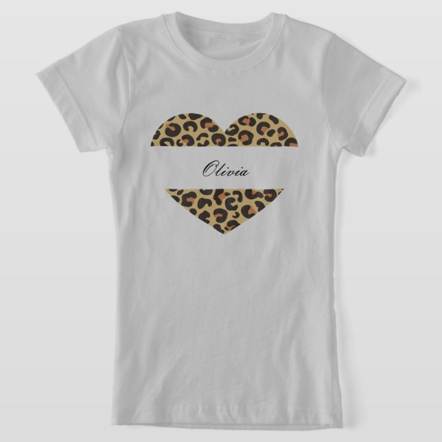 camiseta de impressão leopardo personalizada e bon (Postura )