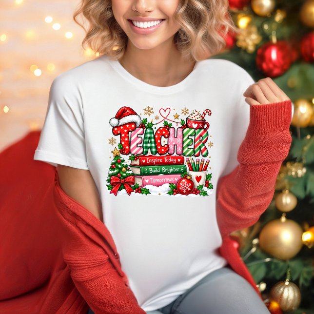Camiseta de Inspiração para Professores de Natal (Christmas Teacher Inspiration T-shirt. )