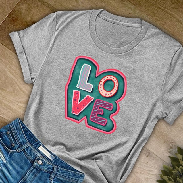 Camiseta de inspirividade rosa moderna com amor bo (Criador carregado)