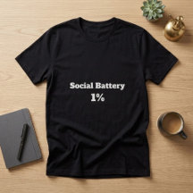 Camiseta de introvertido engraçado Bateria Social 