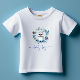 Camiseta de inverno Coruja Aquarela Menino