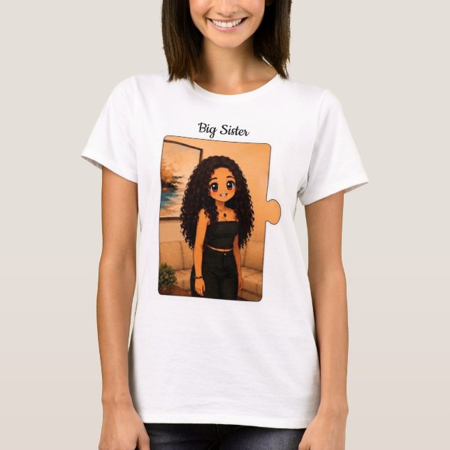 Camiseta de Irmã Mais Velha | Roupas de Aniversári (Frente)