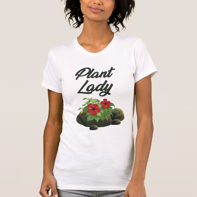 Camiseta de Jardim da Senhora das Plantas Fofas (Frente)