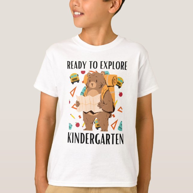 Camiseta de jardim de infância pronta para explora (Frente)