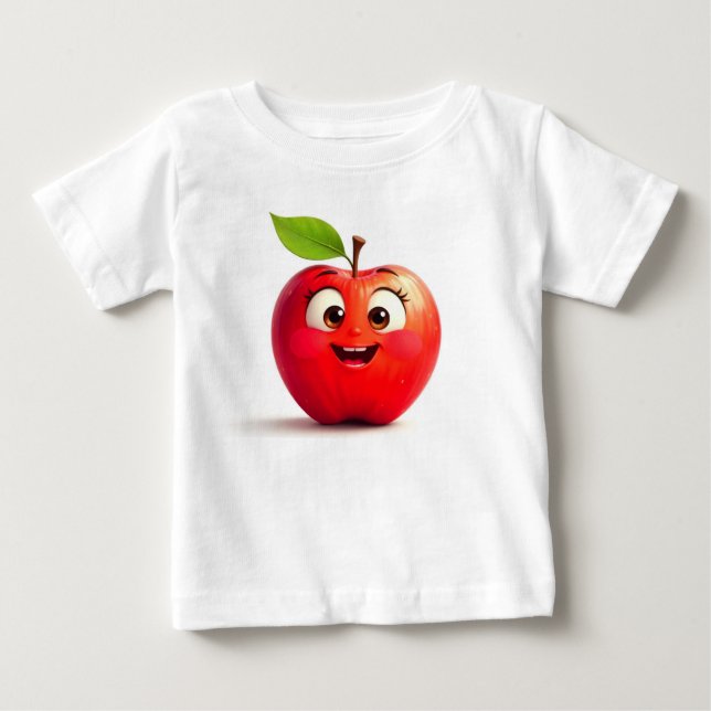 Camiseta de Jersey Fina Apple Impressa (Frente)