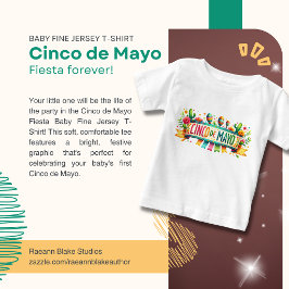 Camiseta de Jersey Fina Cinco de Mayo Fiesta Baby