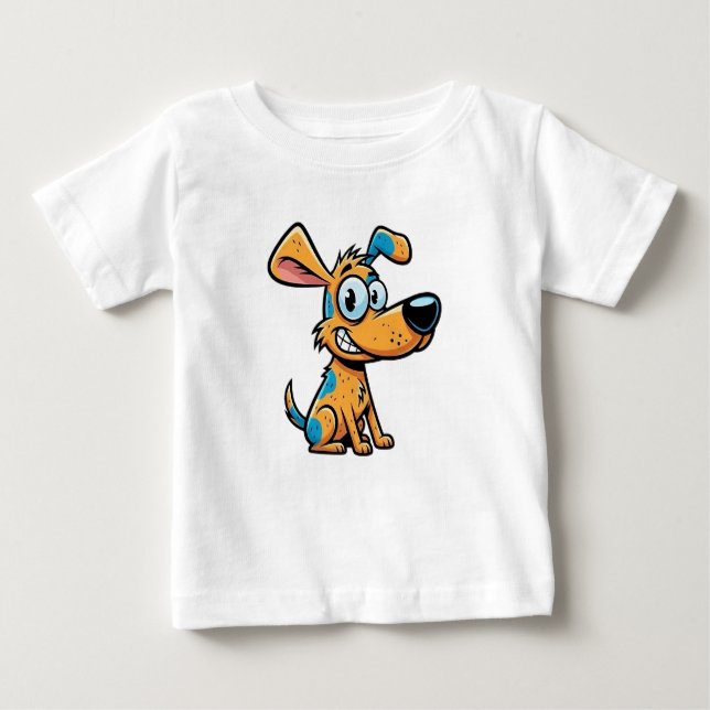 Camiseta de Jersey Fina de Bebê Cachorrinho Divert (Frente)