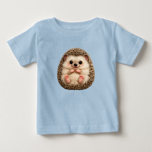 Camiseta de Jersey Fina de Bebêouriço-Cacheiro Fof (Frente)