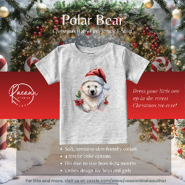 Camiseta de Jersey Fina de Ursinho Polar de Natal