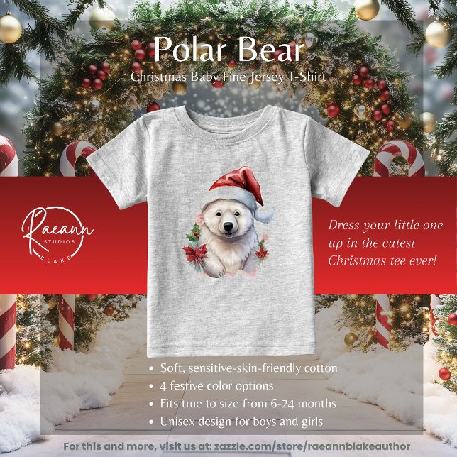 Camiseta de Jersey Fina de Ursinho Polar de Natal (Criador carregado)