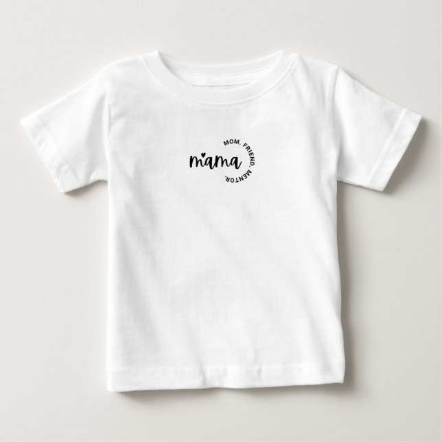 Camiseta de Jersey Fina Mama - Mãe, Amiga, Mentora (Frente)