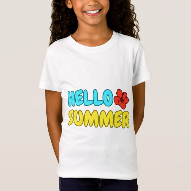 Camiseta de Jersey Fina Olá Verão (Frente)