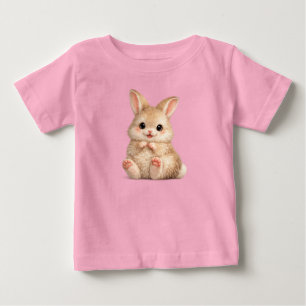 Camiseta de Jersey Fina para Bebê Coelhinho Fofo P