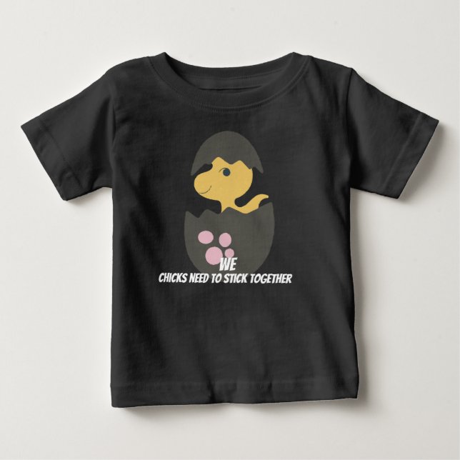 Camiseta de Jersey Fina para Bebê Dino Chick 2 (Frente)