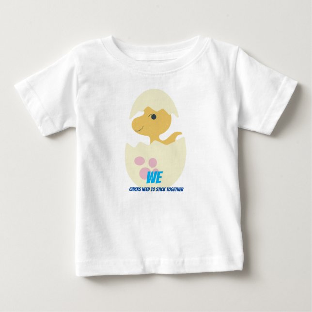 Camiseta de Jersey Fina para Bebê Dino Chick 2 (Frente)